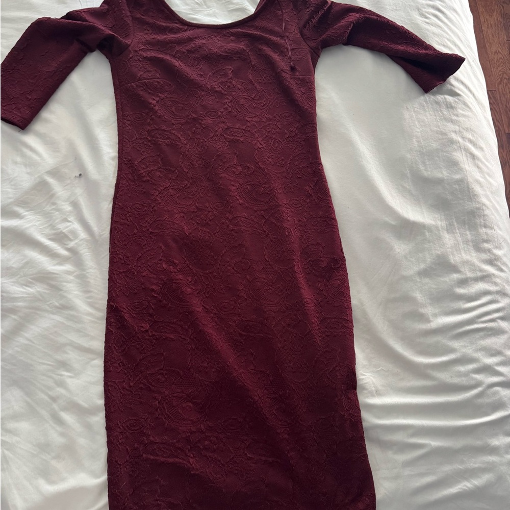 Elegant Burgundy Lace Dress